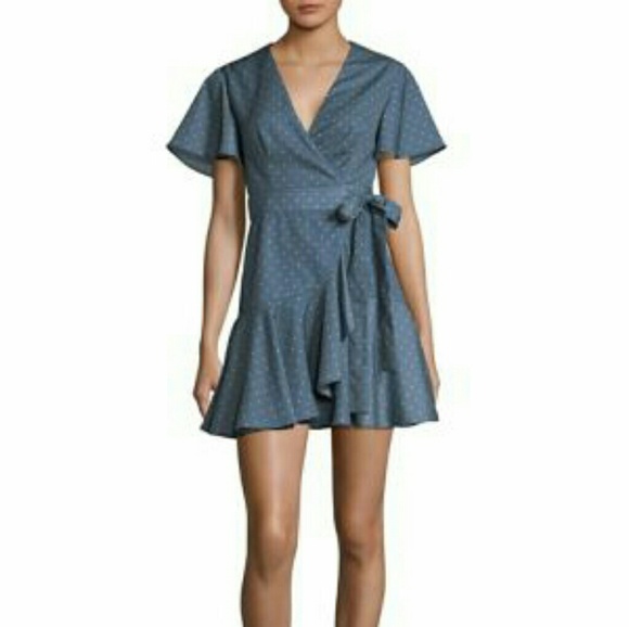 Finders keepers blue silk wrap dress - Picture 5 of 8